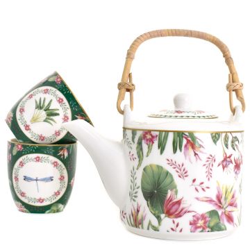Čajni set iz porcelana Botanic Chic